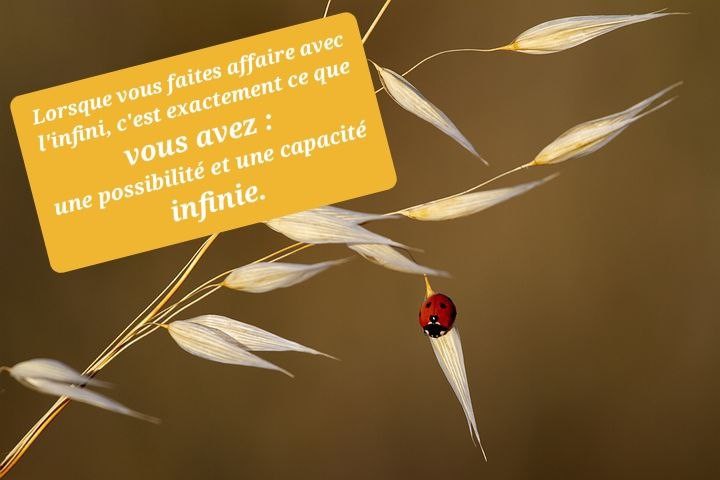 Lorsque vous faites affaires avec l infini
