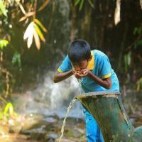 Boire eau de la rivière