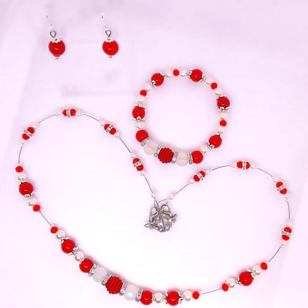 Ensemble bijoux rouge