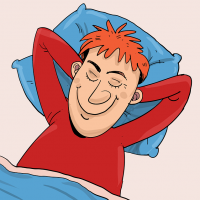 Homme dormir heureux