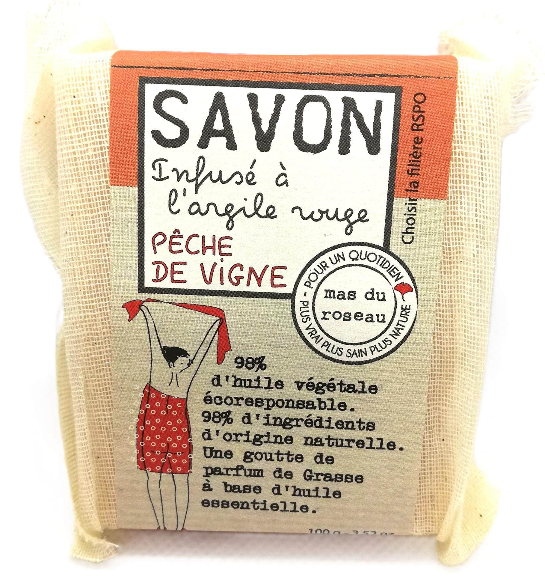 Savon peche de vigne infuse a l argile rouge 1