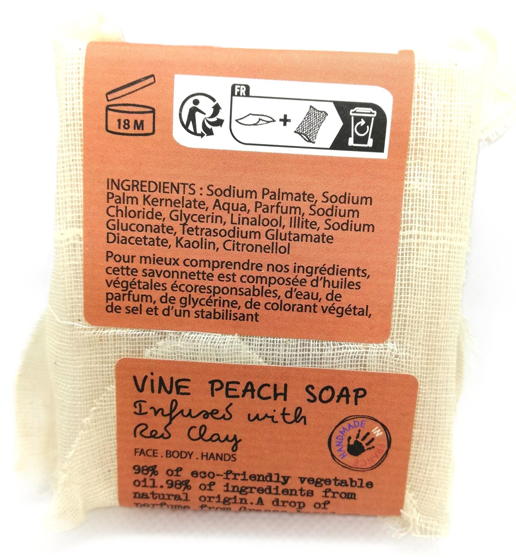 Savon peche de vigne infuse a l argile rouge 3